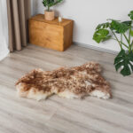 White and rust dyed sheepskin