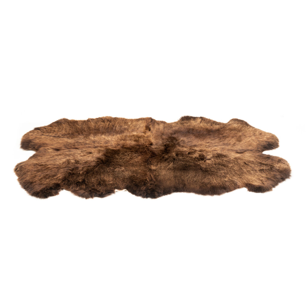 Rug made of 4 brown sheepskins